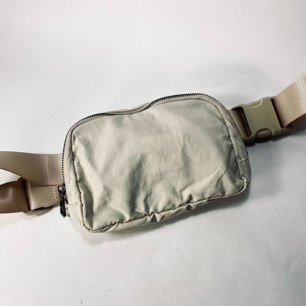 Ododos Beige Tan Nylon Fanny Pack Waist Bag Belt Bag